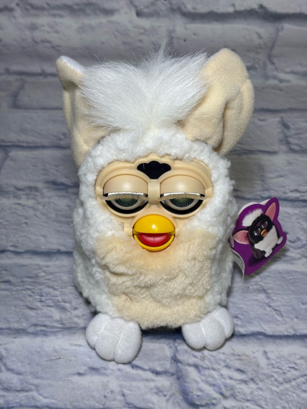 Lamb Furby 70-800 White Cream Brown Eyes For Parts Repair 1999 Vintage